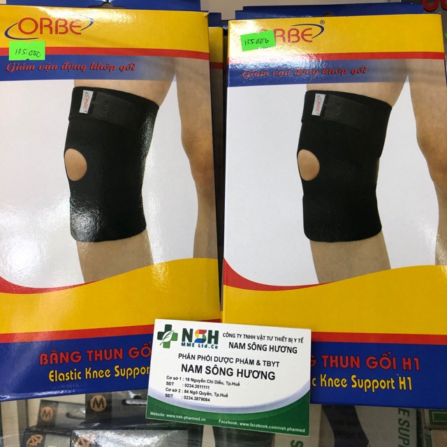 Băng thun gối đai hỗ trợ cố định quấn bó khớp đầu gối co giãn Orbe H1 size s m l