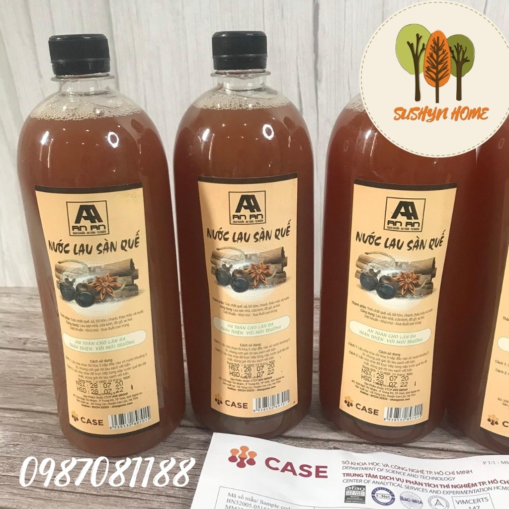 Nước lau sàn quế chanh sả Quế An An, xua đuổi muỗi và côn trùng, thảo mộc tự nhiên, không chất tẩy rửa, an toàn cho da