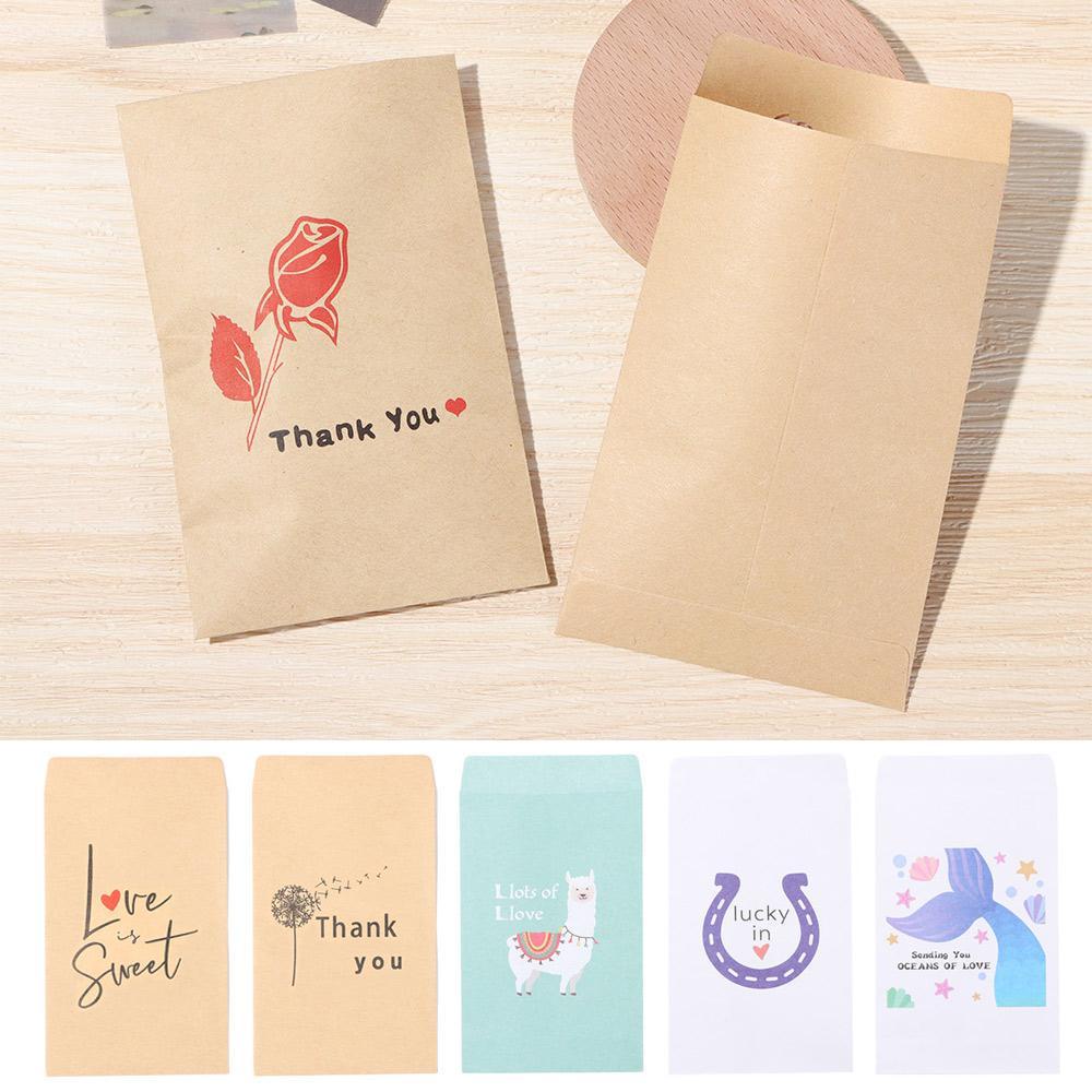 Set 50 Túi Giấy Kraft Đựng Kẹo In Chữ Thank You