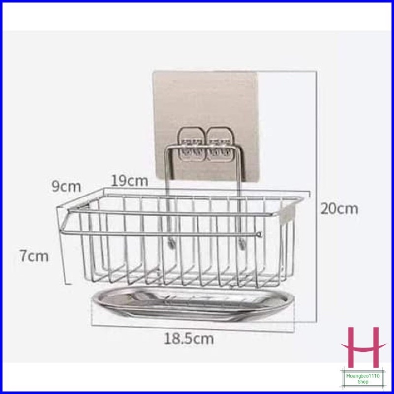 Giỏ, Kệ Để Bồn Rửa Bát Inox Có Khay Hứng Nước, Có Thanh Treo Khăn Tiện Dụng