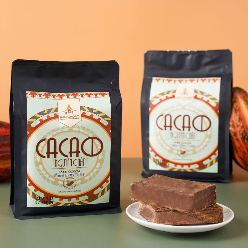 Socola đen 100% - 500g Cocoa mass - nguyên liệu làm socola