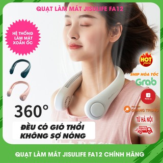 Quạt đeo cổ Jisulife FA12 chính hãng, điều hòa với luồng gió xoáy cực mát