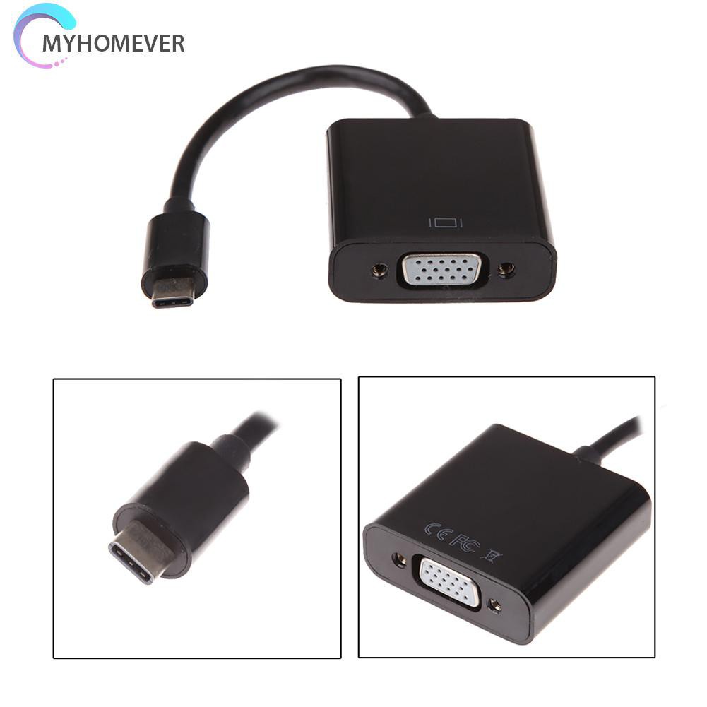 myhomever USB 3.1 Type C Male to VGA Female 1080P Adapter for Macbook 12&quot;