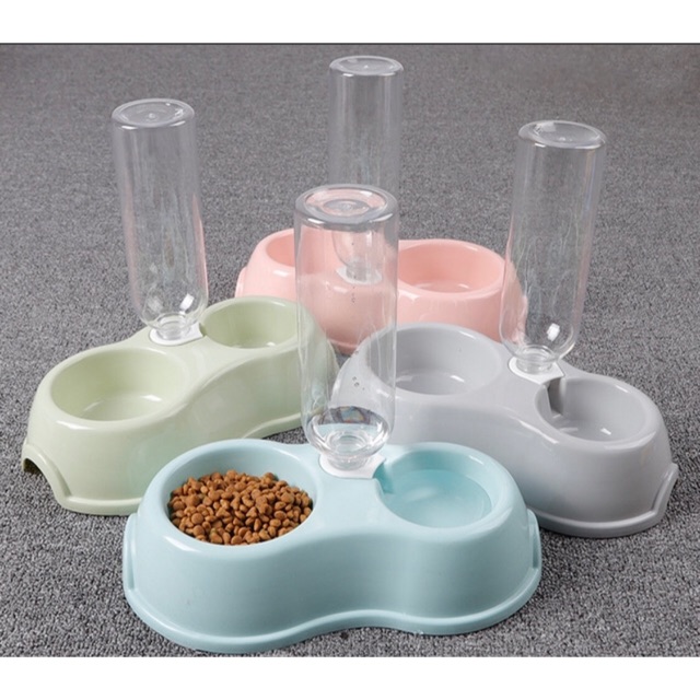 Bát Ăn Kèm Bình Nước Tự Động 500ml Cho Chó Mèo