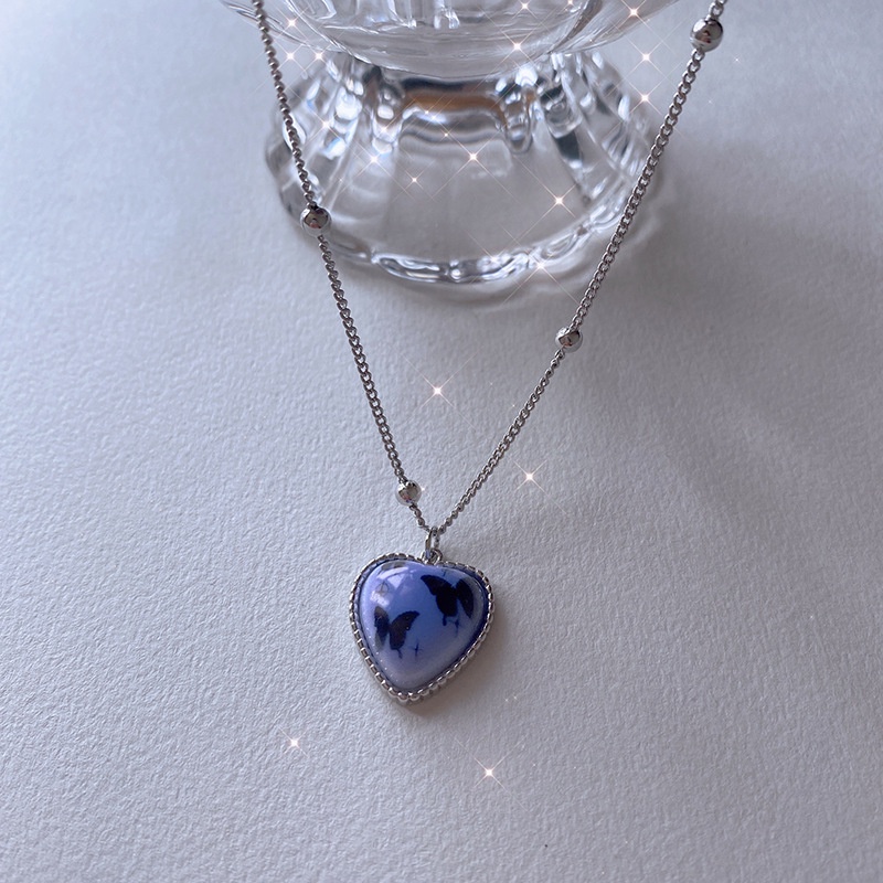 Vòng cổ mặt hình trái tim hoạt hình nhiều màu dễ thương phong cách Hàn Quốc cho nữ