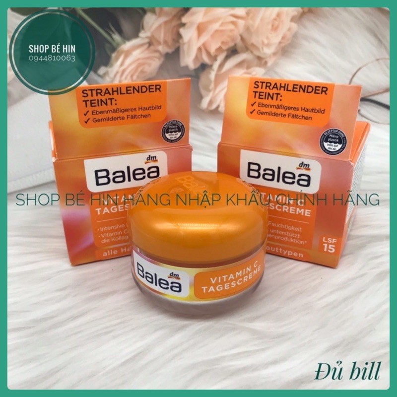 Kem dưỡng da làm mờ thâm nám nếp nhăn Balea Vitamin C Đức chuẩn, làm sáng và đều màu da, chống lão hóa, 50ml