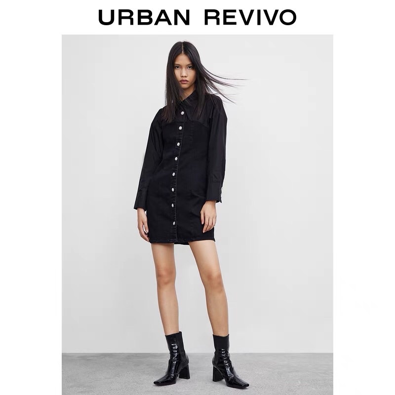 Đầm jeans đen Urban Revivo
