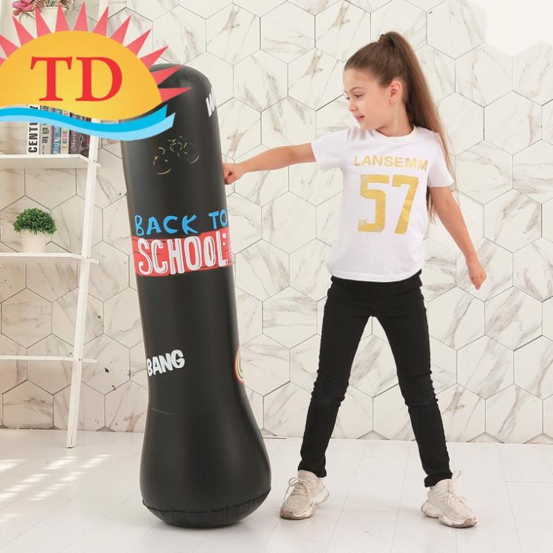 Cột boxing hơi cho bé giá rẻ, Bao trụ đấm bốc tự cân bằng cho bé Cao 1.2m