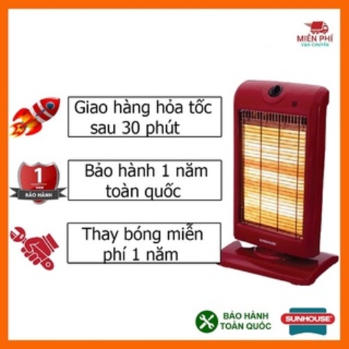 Quạt Sưởi Sunhouse 3 Bóng, Máy Sưởi Hồng Ngoại, Đèn Sưởi Sunhouse