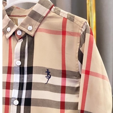 Áo sơ mi burberry dài tay bé trai 137KIDS chất cotton thô cao cấp Hàn Quốc