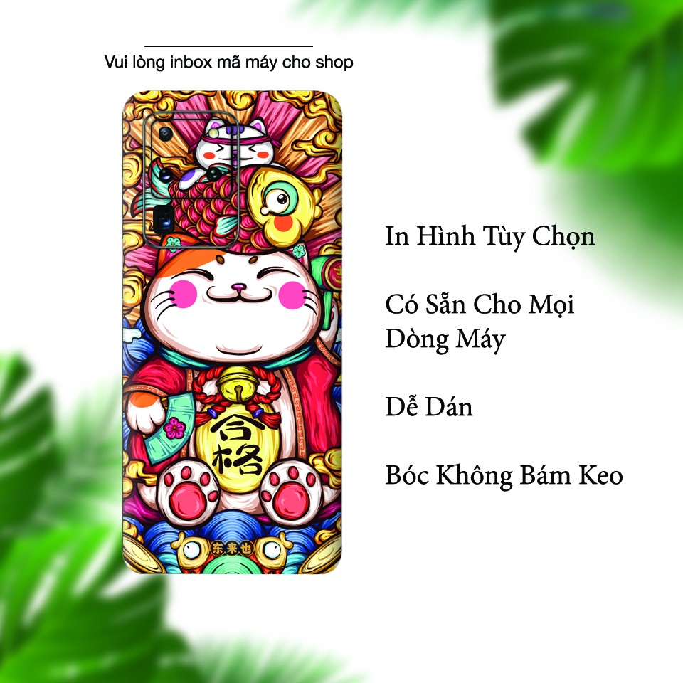 Miếng Dán Skin Điện Thoại In Hình Mèo Thần Tài Cho Iphone 7/ 8/ X/ XS/ 11/ 11 Pro Max/ 12/ 12 Pro Max/ 13/ 13 pro max