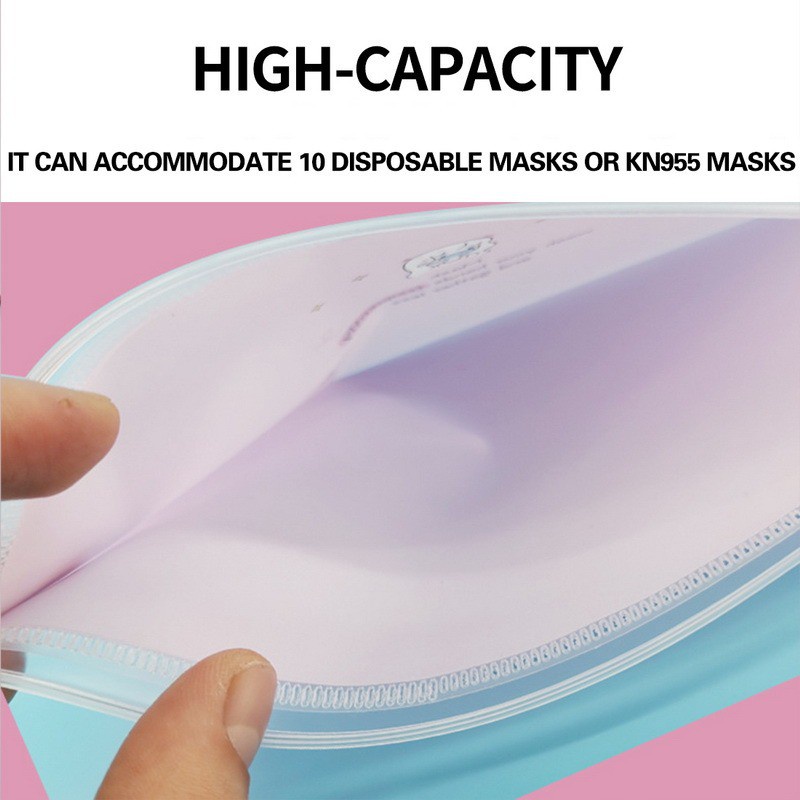 Hộp đựng khẩu trang dùng 1 lần họa tiết hoạt hình chống nước chống bụi tiện lợi