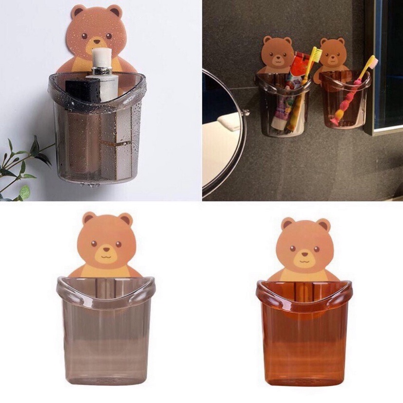 Cốc dán tường hình gấu cốc đựng đồ đa năng chắc chắn KABA