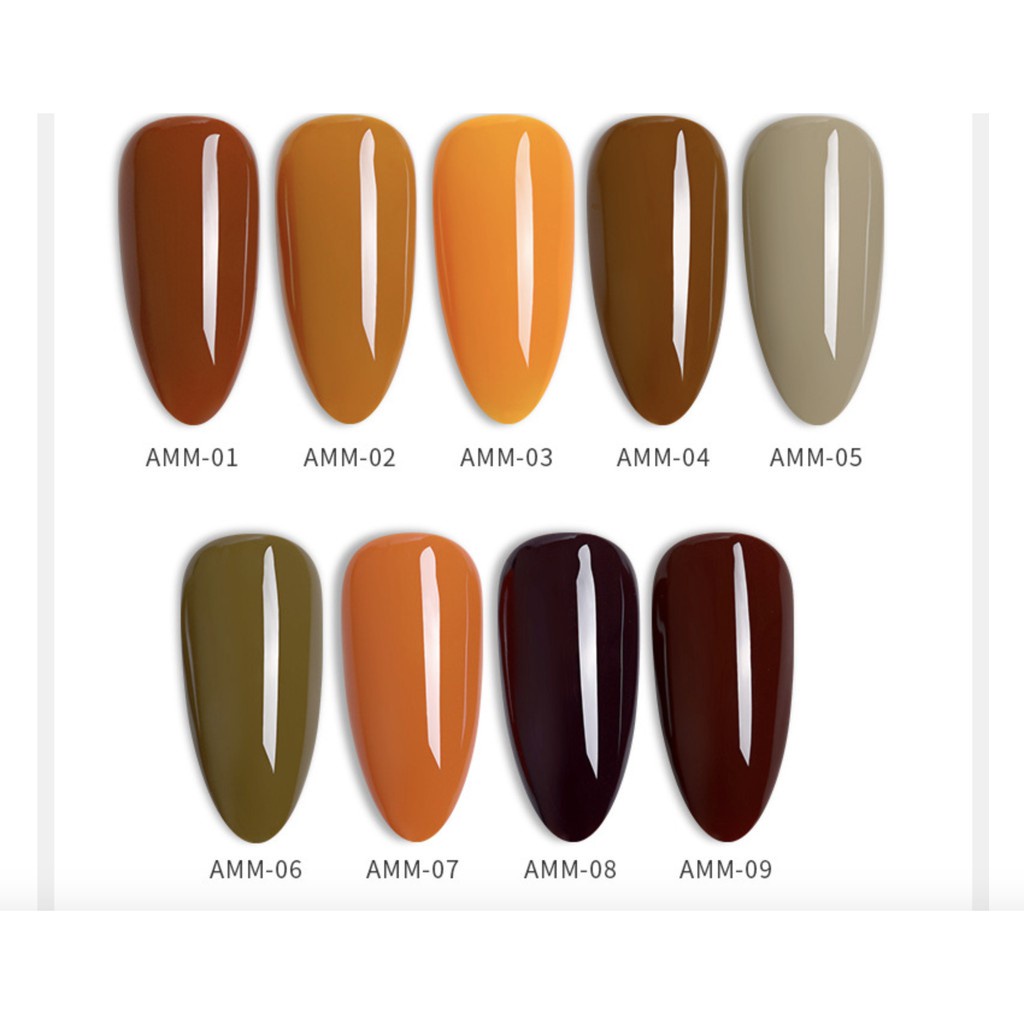 Sơn gel AS dùng máy hơ tone màu cam nâu tây mã AMM 15ml