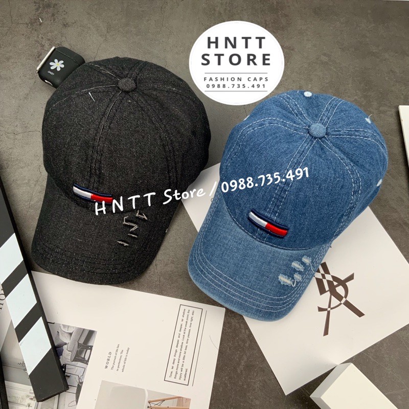 Nón Kết JEANS T.M Phối Rách , Phong Cách Cá Tính Mạnh , Bụi Bặm