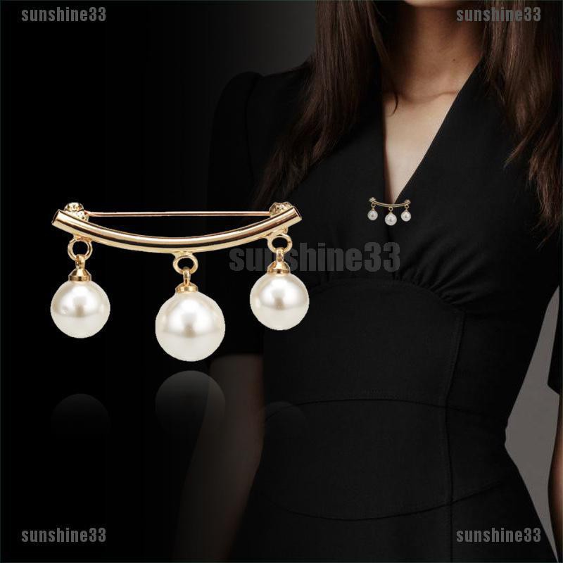 Ghim cài cố định áo cardigan sweater an toàn trang trí ngọc trai thời trang