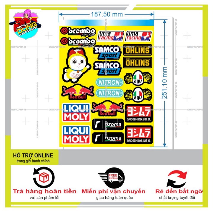 LOGO STICKER DÁN XE MÁY M71 - DUNG DECAL