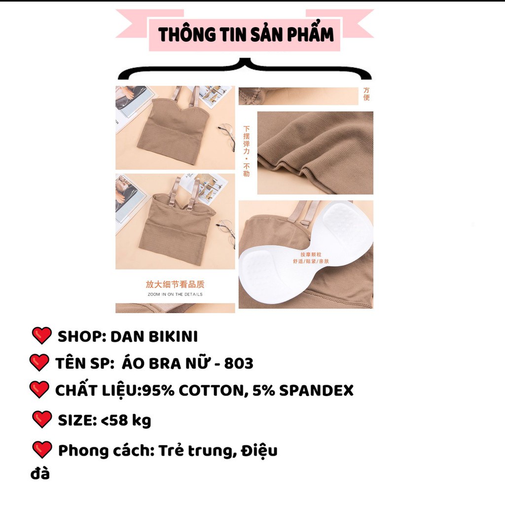 Áo Ngực Nữ ❤️FREESHIP❤️ Áo Bra Nữ không gọng tôn vòng 1 gợi cảm trẻ trung năng động mã 803