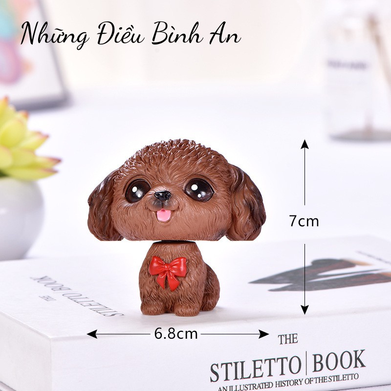 Tượng Cún con cổ lắc lò so trang trí ô tô, bàn làm việc, bánh kem đáng yêu dễ thương 💕FREESHIP 50k💕 - Những Điều Bình An