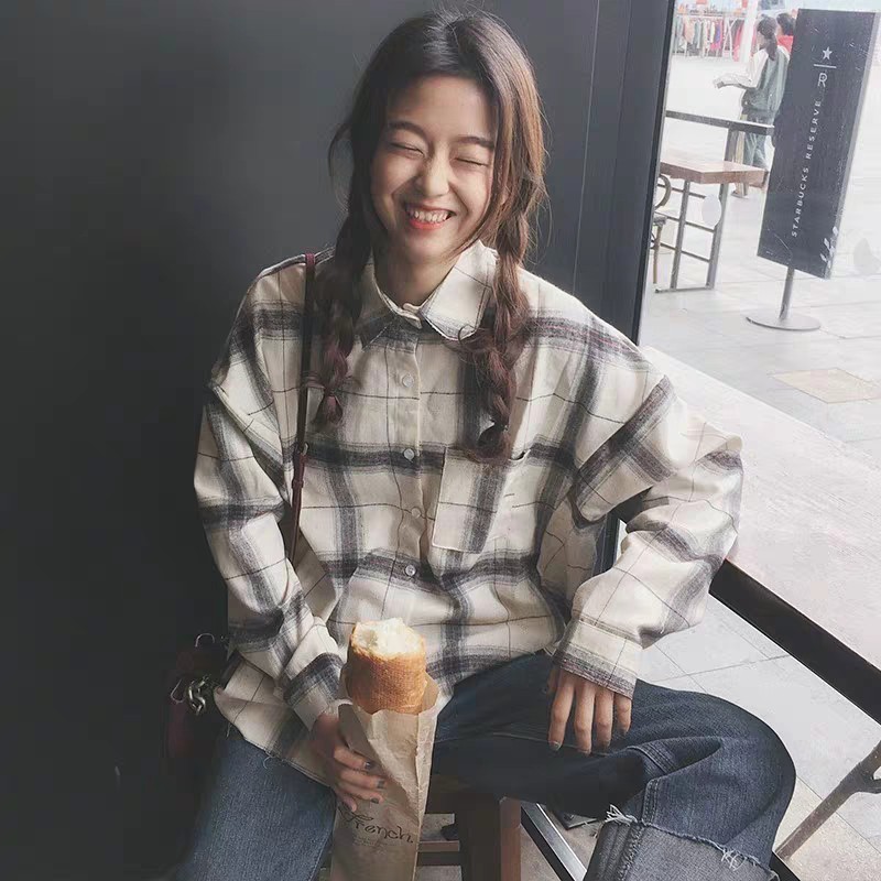 Áo  khoác sơ mi nam nữ unisex tay dài caro form rộng trẻ trung năng động phong cách Hàn Quốc --DIRAZO