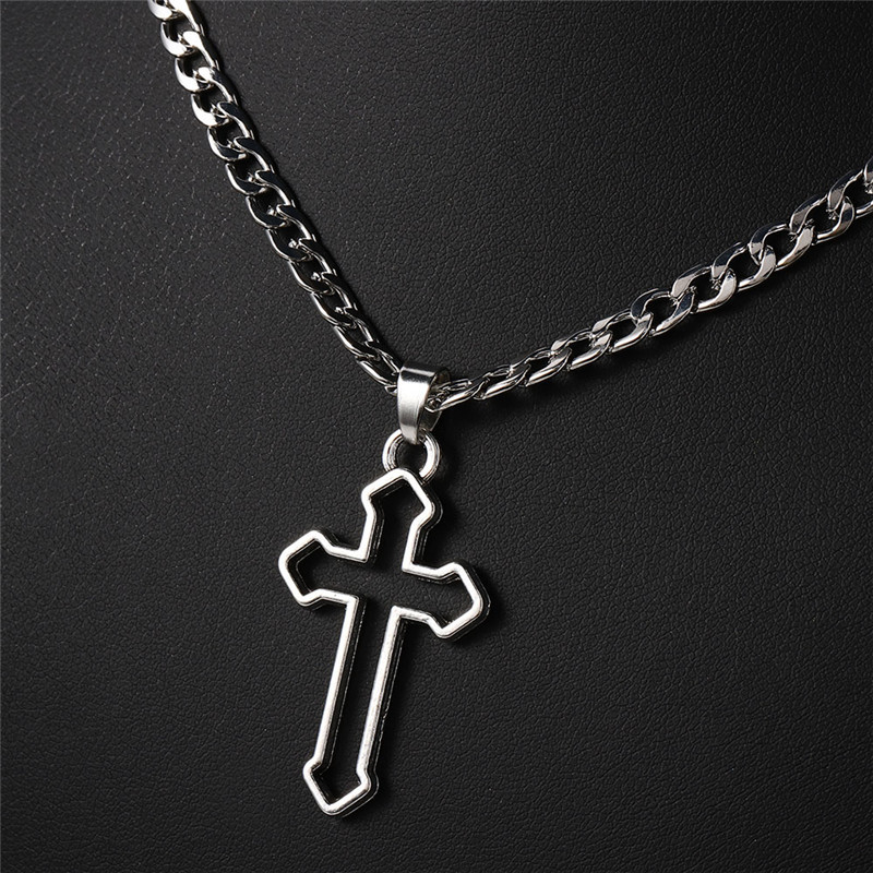 Vòng Cổ Mặt Thiết Kế Hình Thánh Giá Phong Cách Gothic Cá Tính