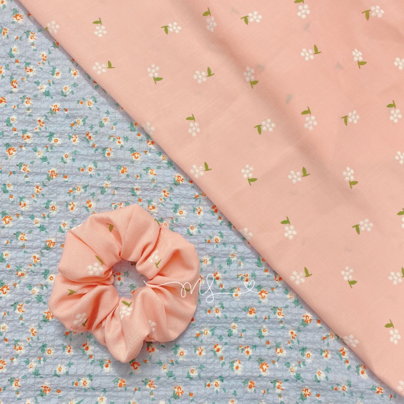 Dây Buộc Tóc Scrunchies [THIẾT KẾ CAO CẤP] Hoạ Tiết Hoa Cúc N04