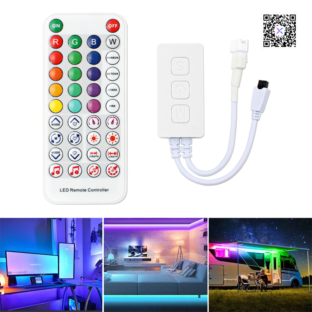 SP611E BỘ ĐIỀU KHIỂN LED FULL MÀU NHÁY THEO NHẠC ĐIỀU KHIỂN QUA APP MOBILE BLUETOOTH VÀ REMOTE RF