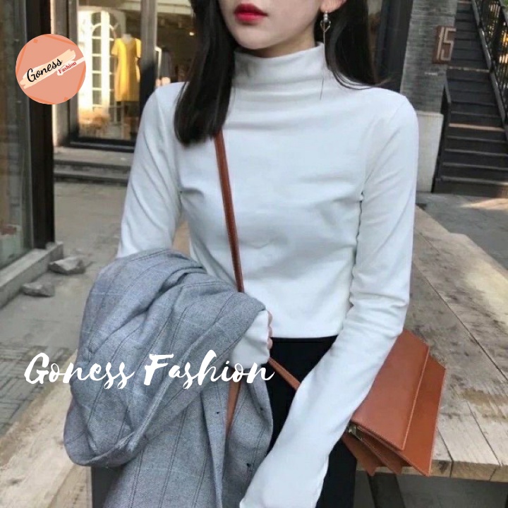 Áo giữ nhiệt Goness lót nỉ cổ cao 3 phân dáng ôm ấm nhiều màu thời trang hàng cao cấp