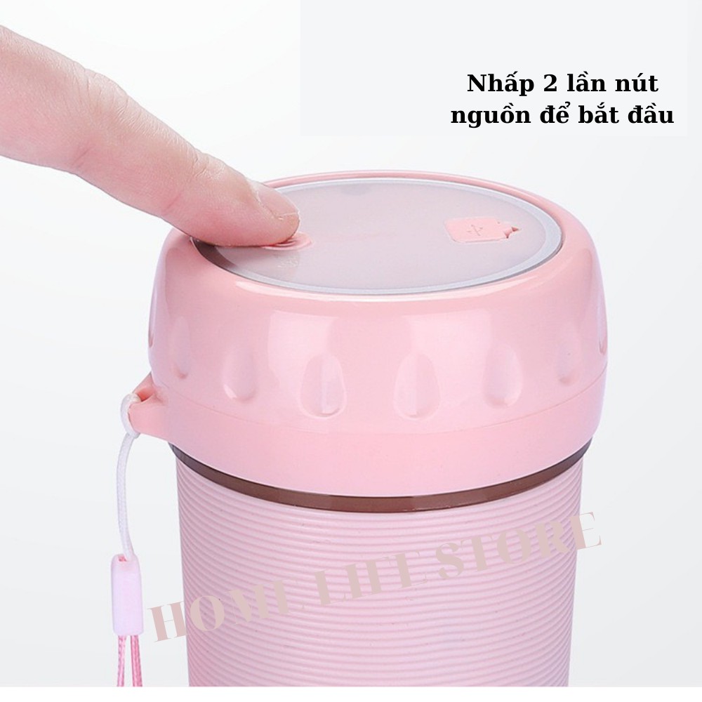 Máy Xay Sinh Tố Cầm Tay Hàng Nhập Khẩu Pin Sạc Tích Điện 300ML, Máy xay mini cầm tay xay hoa quả Portable Juicer