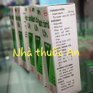 10chai nước muối sinh lý rửa mắt mũi