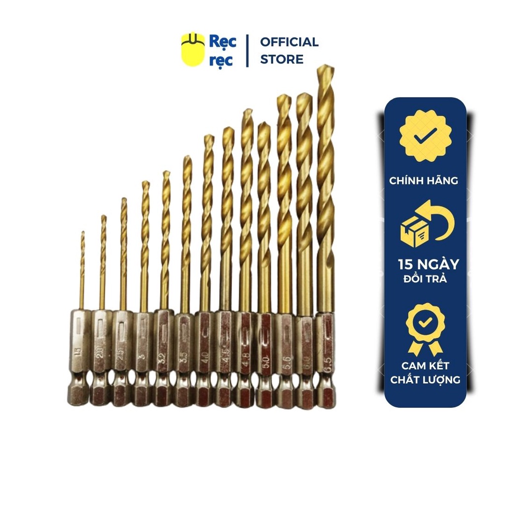 Bộ 13 mũi khoan thép gió không gỉ - 1.5 đến 6.5mm