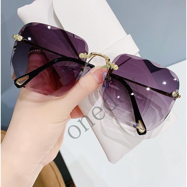 Kính Mát Gọng Vuông Không Viền Thời Trang Cho Nữ