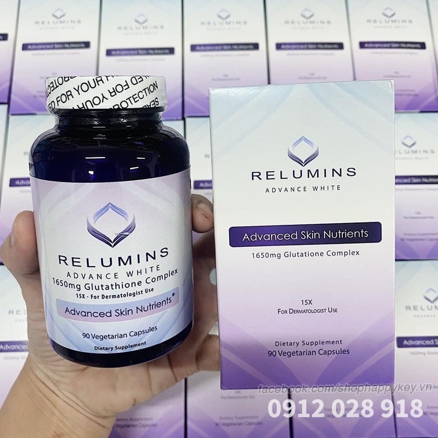 Viên Uống Trắng Da Relumins Advance White 1650mg 90 Viên của Mỹ
