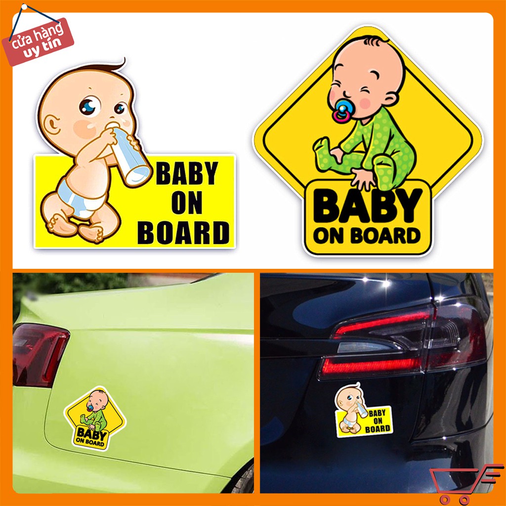 [Mã LIFEAUMAY giảm 10% tối đa 30k đơn 150k] Decal Dán Xe Hơi Chữ Baby On Board