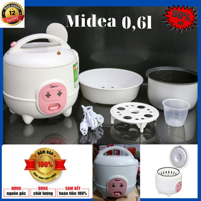 [ Hàng Chính Hãng ]  Nồi Cơm Điện Midea O,6L -Nồi Cơm Cái Nhân -Nồi Dày Đẹp -Chắc Chắn- Chống Dính Tốt -có giá Hấp