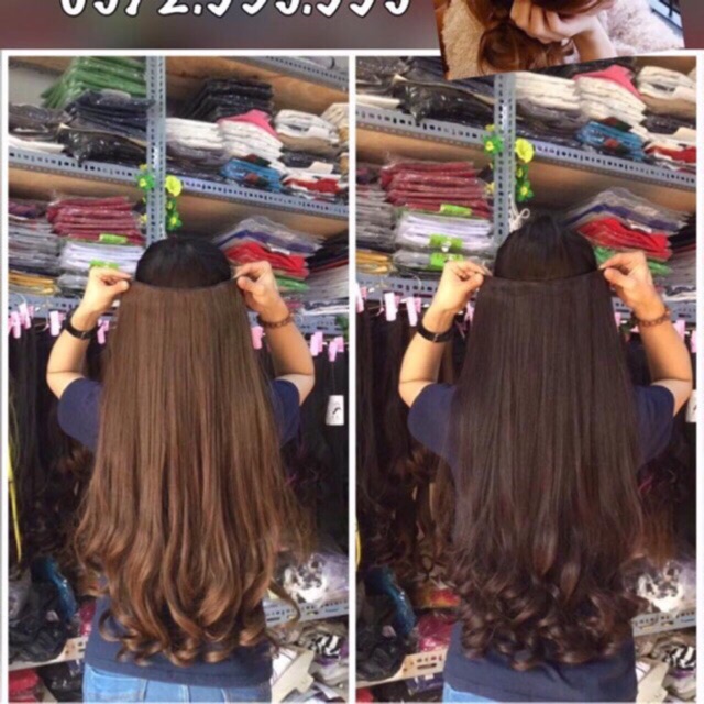 Tóc giả nữ🥰FREESHIP ĐƠN 50k🥰_Kẹp dãi 6 kẹp dài 55cm xoăn cao cấp- hình thật