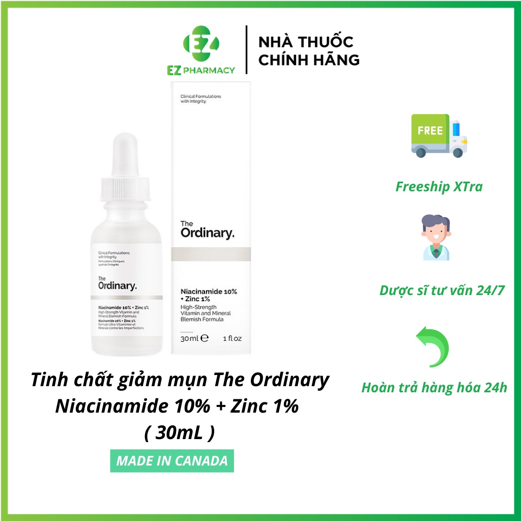 Tinh chất giảm mụn The Ordinary Niacinamide 10% + Zinc 1% ( 30mL )
