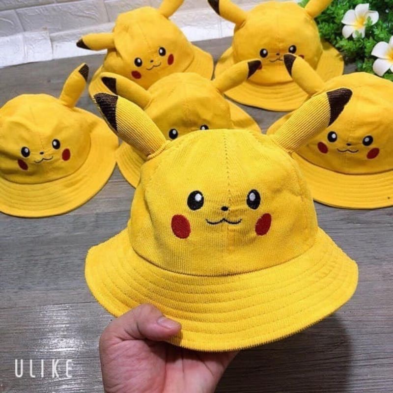 NÓN TRẺ EM PIKACHU, Nón trung cho bé từ 5-10tuổi( vòng đầu 50-52cm)