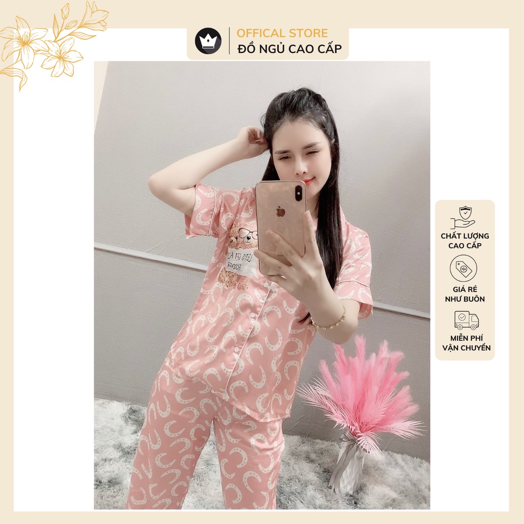 Đồ bộ Pijama - Bộ lụa Latin cộc tay + quần dài Cao Cấp,thiết kế trẻ trung,họa tiết nhẹ nhàng | BigBuy360 - bigbuy360.vn