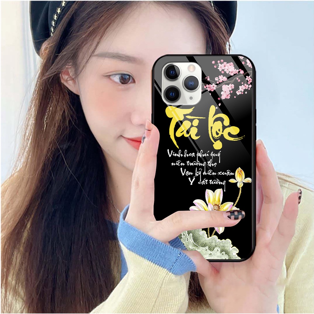 Ốp lưng KÍNH Iphone 11 PRO / 11 PRO MAX in hình 3D TÀI LỘC-VỢ CHỒNG-TÂM AN -MÃ ĐÁO