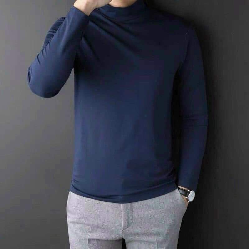 Áo giữ nhiệt áo thun nam dài tay cổ cao 5 phân giữ ấm, lót chất nỉ dày dặn -JUST MEN