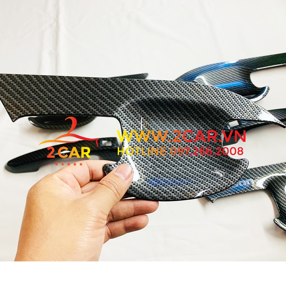 Ốp tay nắm, hõm cửa cacbon xe Tucson 2016- 2021 vân carbon cao cấp