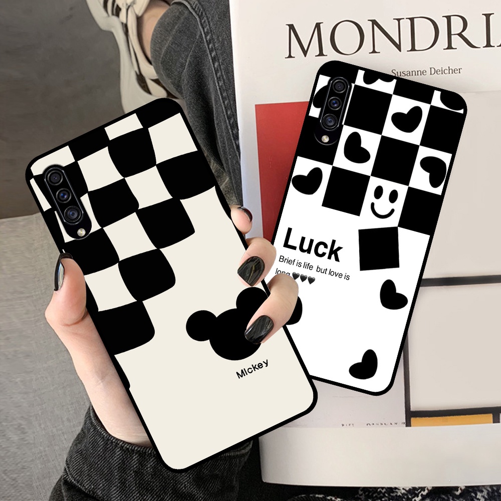 Ốp lưng Samsung A30s / A50 / A50s / A70 / A70s in hình sọc caro, họa tiết đen trắng dễ thương