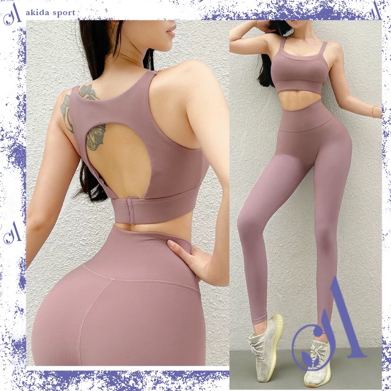 Set Bộ Thể Thao Yoga Gym Thun Poly Gân Naqi P-603 Cao Cấp Vải Mịn Form Chuẩn
