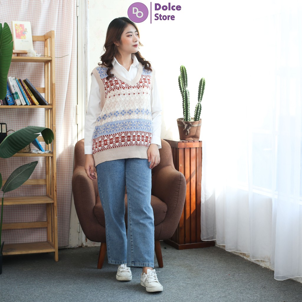 Áo len gile thổ cẩm phong cách thời trang thu đông ấm áp - Dolce | BigBuy360 - bigbuy360.vn