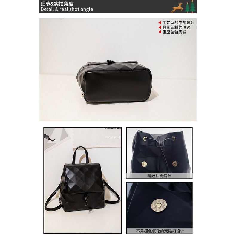 Iconzero Ba Lô Dây Rút Da Pu Chất Lượng Cao Thời Trang Cho Nữ