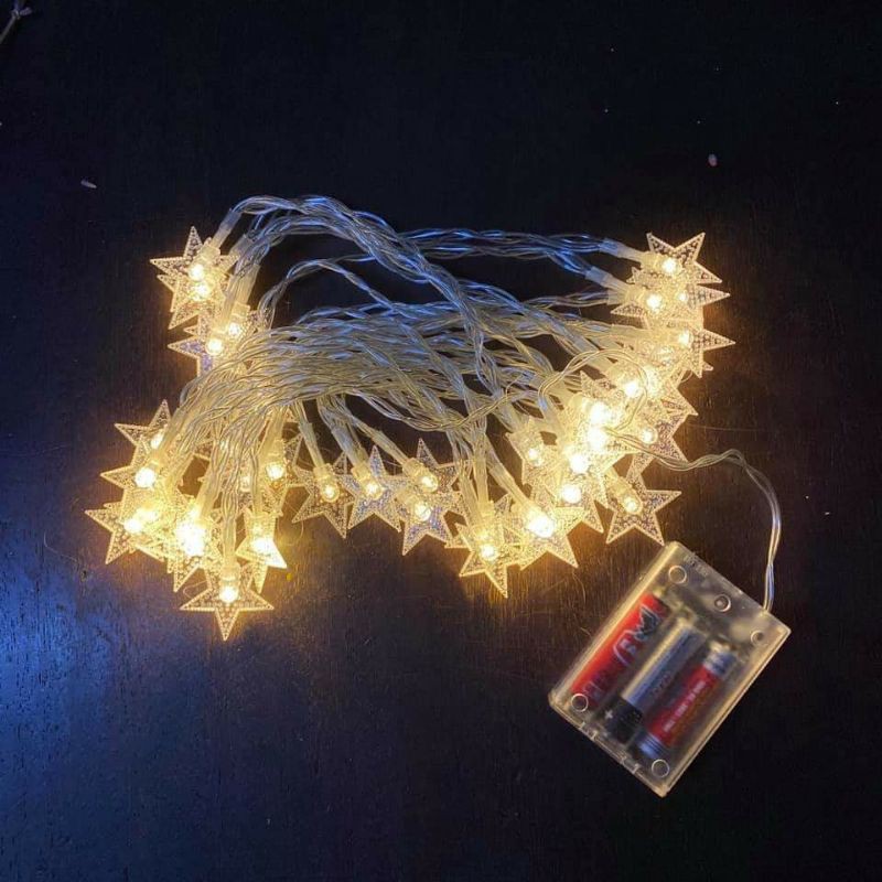 Dây Đèn Led ngôi sao dài 6 mét 40 bóng màu vàng nắng