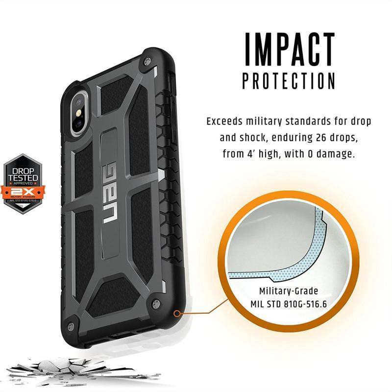 UAG Monarch Series Apple Ốp lưng iphone X / XS / XR / XS MAX Cover with Rugged Lightweight Slim Shockproof Protective Ốp lưng iphone Casing - Grey