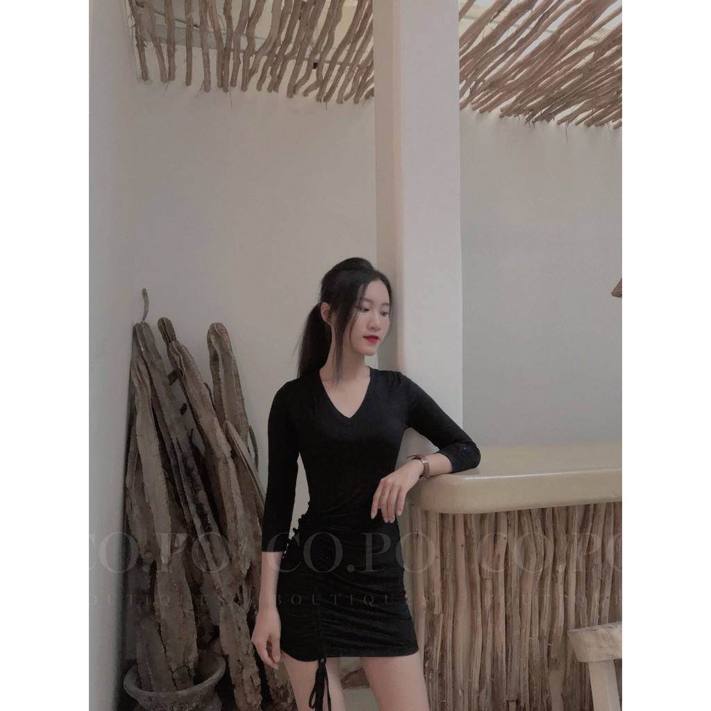 [ĐẦM FLASHSALE 30%]- ĐẦM THIẾT KẾ - ĐẦM THUN BODY - ĐẦM RÚT DÂY - ĐẦM TAY NGẮN JESSI MINI DRESS | BigBuy360 - bigbuy360.vn
