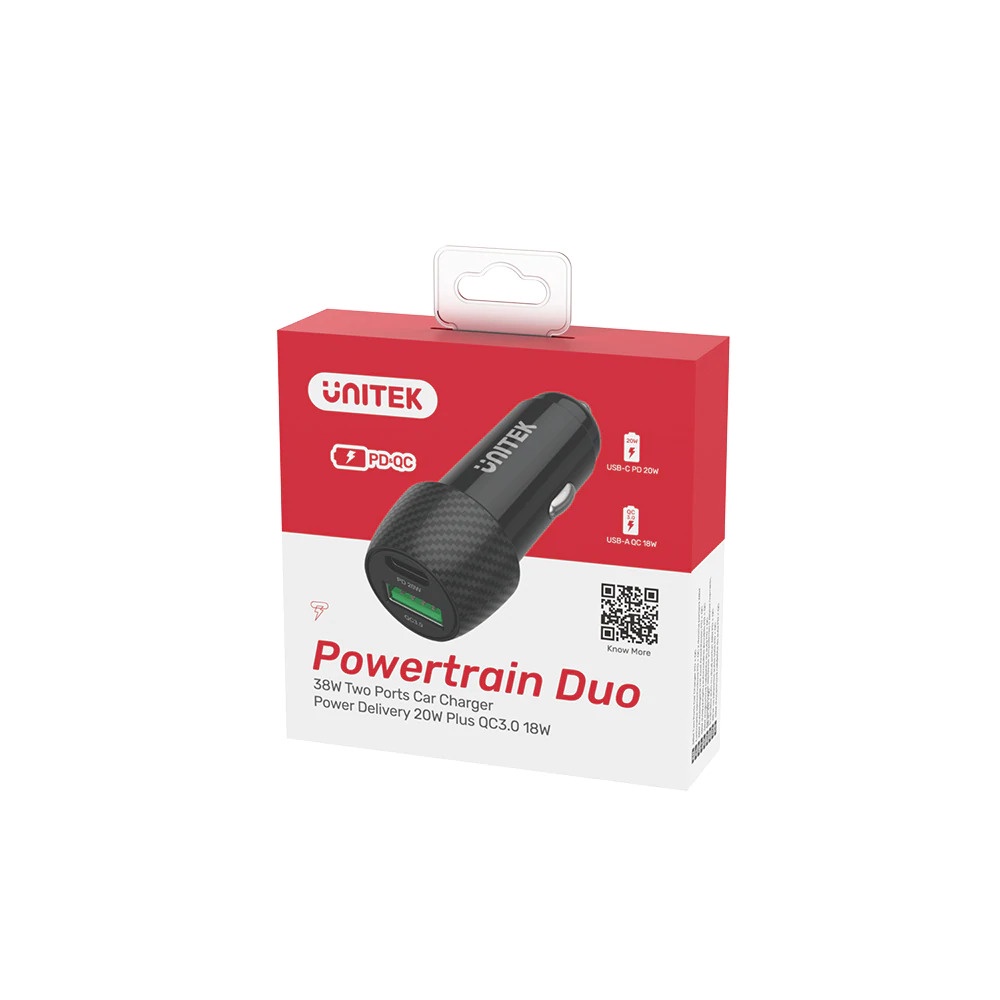 BỘ CẮM SẠC XE HƠI CỔNG USB 3.0 VÀ CỔNG PD TYPEC 20W P1400A HÃNG UNITEK